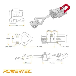 Fastening Tools POWERTEC 400 Lbs. Pull-Action Latch Toggle Clamp (4-Pack) -Deals Power Tool Accessories Store powertec clamps 20333 4f 1000