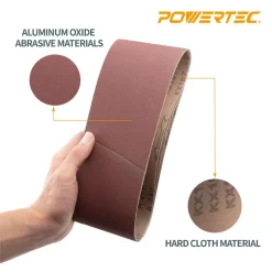 Abrasives POWERTEC 4 In. X 24 In. Aluminum Oxide Sanding Belt Assortment Portable (18-Pack) -Deals Power Tool Accessories Store powertec power sander accessories 110008 1f 1000