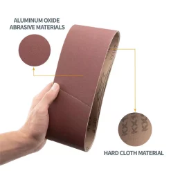 Abrasives POWERTEC 4 In. X 24 In. 240-Grit Aluminum Oxide Sanding Belt (10-Pack) -Deals Power Tool Accessories Store powertec power sander accessories 110040 1f 1000