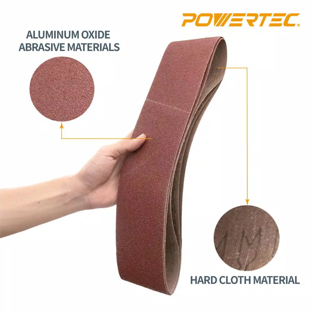 Abrasives POWERTEC 4 In. X 36 In. 400-Grit Aluminum Oxide Sanding Belt (10-Pack) 6 Abrasives POWERTEC 4 In. X 36 In. 400-Grit Aluminum Oxide Sanding Belt (10-Pack) - Image 4