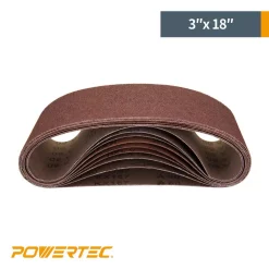 Abrasives POWERTEC 3 In. X 18 In. 80-Grit Aluminum Oxide Sanding Belt (10-Pack) 9 Abrasives POWERTEC 3 In. X 18 In. 80-Grit Aluminum Oxide Sanding Belt (10-Pack) -Deals Power Tool Accessories Store powertec power sander accessories 110810 4f 1000