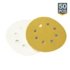 Abrasives POWERTEC 5 In. 8-Hole 80-Grit Hook And Loop Sanding Discs In Gold (50-Pack) -Deals Power Tool Accessories Store powertec power sander accessories 44008g 50 64 1000
