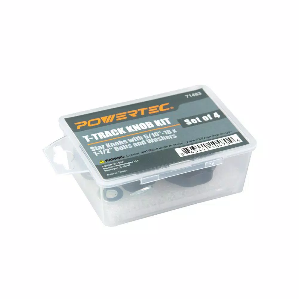Saw Tracks POWERTEC T-Track Knob Kit With 7 Star 5/16 In.-18 Threaded Knob, Bolts And Washers For Woodworking Jigs And Fixtures (Set Of 4) 5 Saw Tracks POWERTEC T-Track Knob Kit With 7 Star 5/16 In.-18 Threaded Knob, Bolts And Washers For Woodworking Jigs And Fixtures (Set Of 4) - Image 3