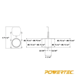 Specialty Power Tool Accessories POWERTEC 3 In. Aluminum Blast Gate -Deals Power Tool Accessories Store powertec specialty power tool accessories 70165 fa 1000