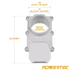 Specialty Power Tool Accessories POWERTEC 5 In. Aluminum Blast Gate -Deals Power Tool Accessories Store powertec specialty power tool accessories 70166 fa 1000