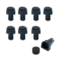 Specialty Power Tool Accessories POWERTEC Deluxe Bench Dog Non Marring Durable Nylon With Grommet Bench Brake Inserts For 3/4 In. Dog Holes (8-Pack)