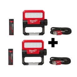 Handheld Spotlights Milwaukee 550 Lumens LED Rechargeable Pivoting Flood Light & 550 Lumens LED Rechargeable Pivoting Flood Light (2-Pack)