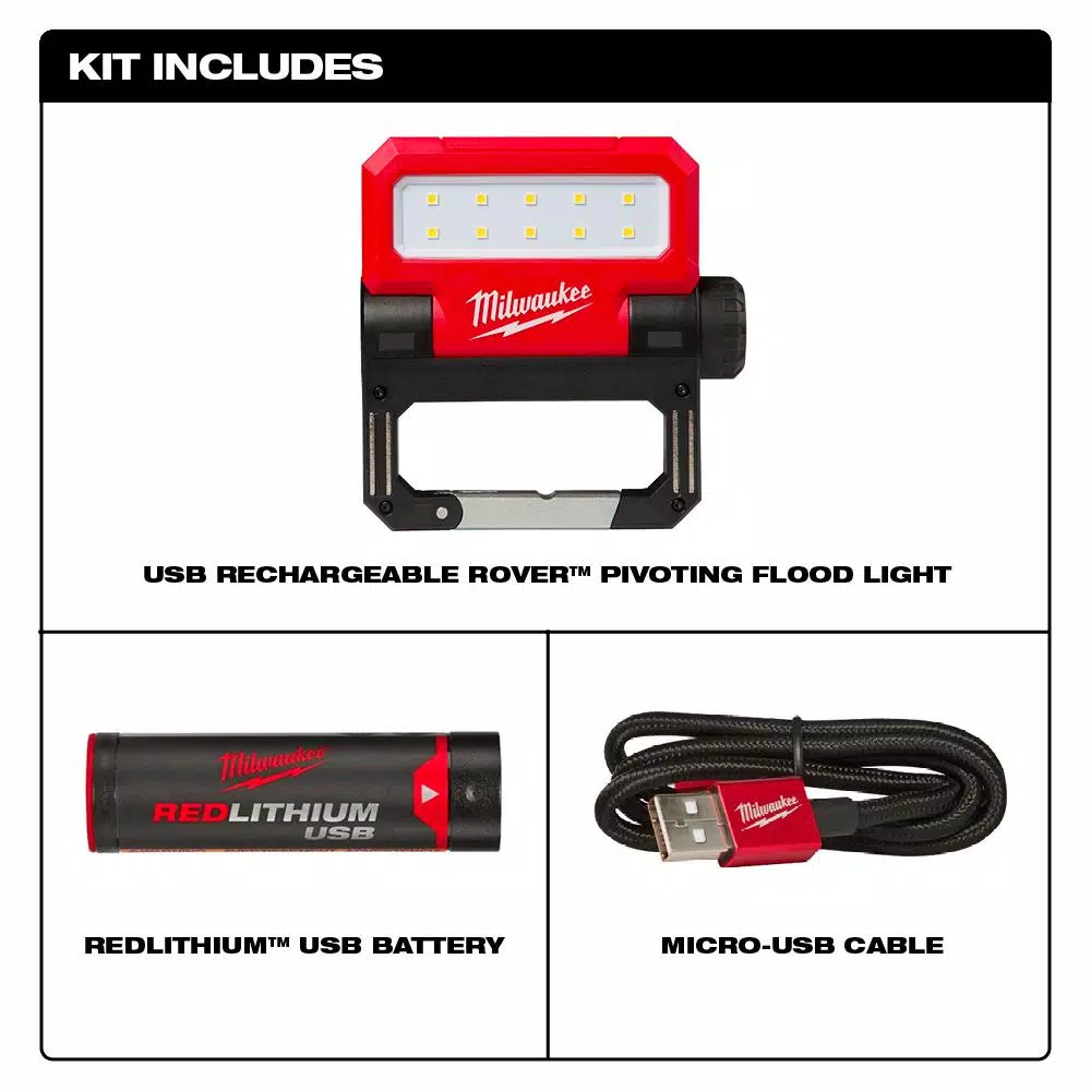 Handheld Spotlights Milwaukee 550 Lumens LED Rechargeable Pivoting Flood Light 4 Handheld Spotlights Milwaukee 550 Lumens LED Rechargeable Pivoting Flood Light - Image 2