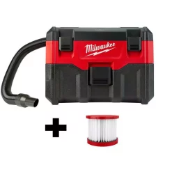 Wet & Dry Vacuums Milwaukee M18 18-Volt 2 Gal. Lithium-Ion Cordless Wet/Dry Vacuum W/ Extra Wet/Dry HEPA Filter