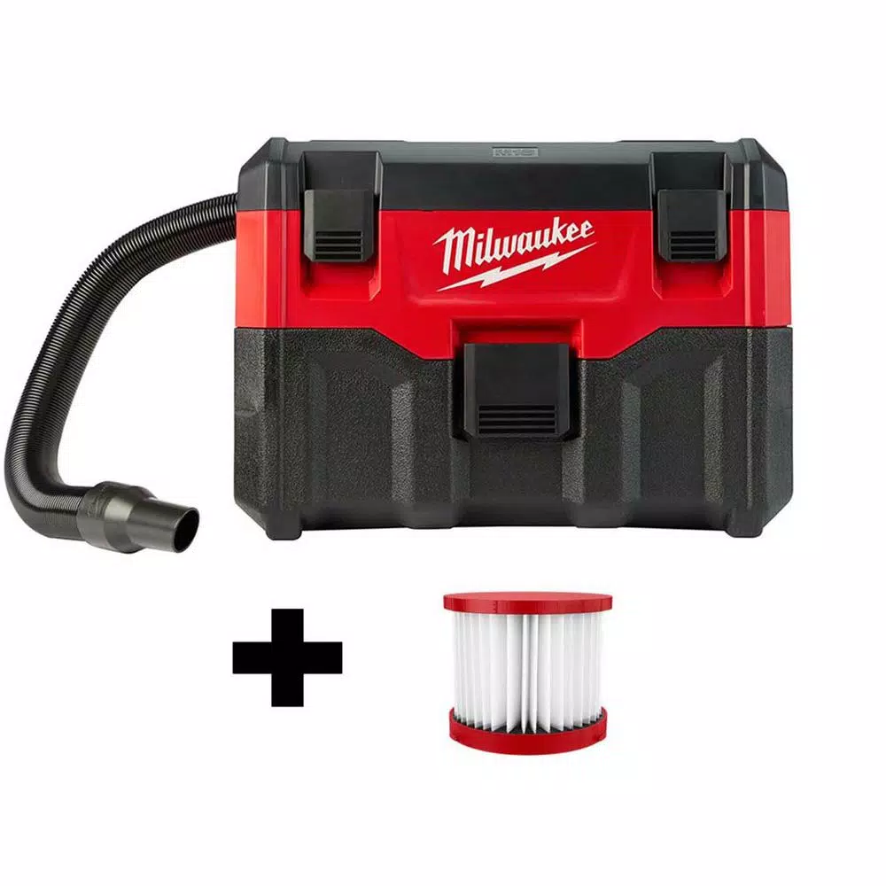 Wet & Dry Vacuums Milwaukee M18 18-Volt 2 Gal. Lithium-Ion Cordless Wet/Dry Vacuum W/ Extra Wet/Dry HEPA Filter 3 Wet & Dry Vacuums Milwaukee M18 18-Volt 2 Gal. Lithium-Ion Cordless Wet/Dry Vacuum W/ Extra Wet/Dry HEPA Filter
