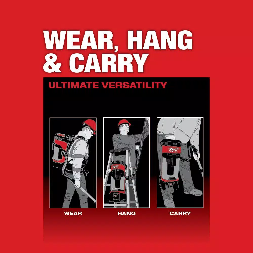 Wet & Dry Vacuums Milwaukee M18 FUEL 18-Volt Lithium-Ion Brushless 1 Gal. Cordless 3-in-1 Backpack Vacuum With Extra HEPA Filter 8 Wet & Dry Vacuums Milwaukee M18 FUEL 18-Volt Lithium-Ion Brushless 1 Gal. Cordless 3-in-1 Backpack Vacuum With Extra HEPA Filter - Image 6
