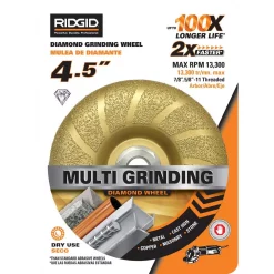 Abrasives RIDGID 4.5 In. V-Tech Multipurpose Grinding Wheel -Deals Power Tool Accessories Store ridgid grinding wheels cut off wheels hd vbmw45 c3 1000