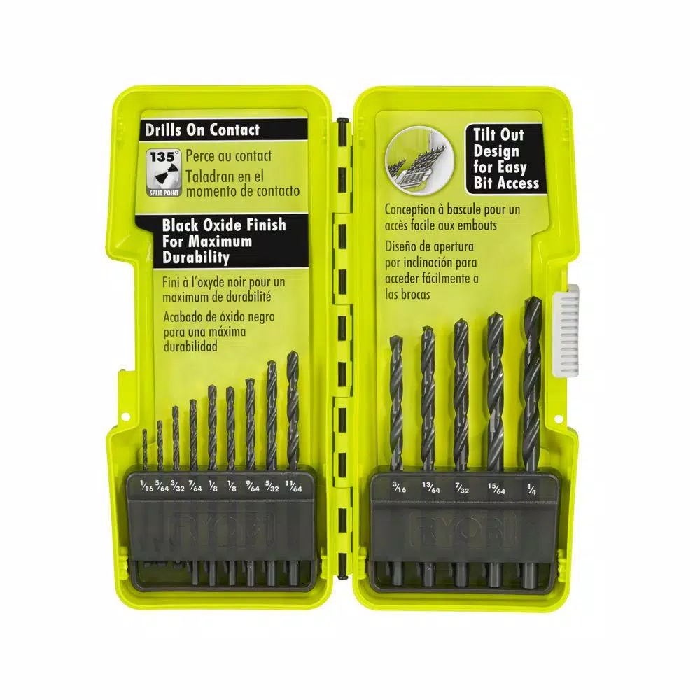 Drill Bits RYOBI Black Oxide Drill Bit Set (14-Piece) 5 Drill Bits RYOBI Black Oxide Drill Bit Set (14-Piece) - Image 3