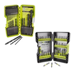 Drill Bits RYOBI Black Oxide Drill Bit Set (21-Piece) And Impact Rated Driving Kit (40-Piece)