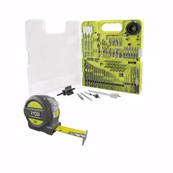 Drill Bits RYOBI Multi-Material Drill And Drive Kit (90-Piece) With BONUS 25FT Tape Measure