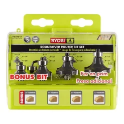 Woodworking Tool Accessories RYOBI Roundover Router Bit Set (4-Piece)