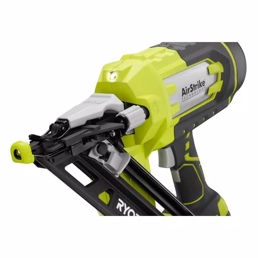 Nail Guns RYOBI 18-Volt ONE+ Lithium-Ion Cordless AirStrike 15-Gauge Angled Finish Nailer (Tool Only) With Sample Nails 6 Nail Guns RYOBI 18-Volt ONE+ Lithium-Ion Cordless AirStrike 15-Gauge Angled Finish Nailer (Tool Only) With Sample Nails - Image 4