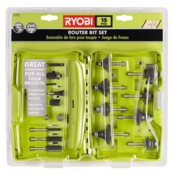Woodworking Tool Accessories RYOBI Shank Carbide Router Bit Set (15-Piece)