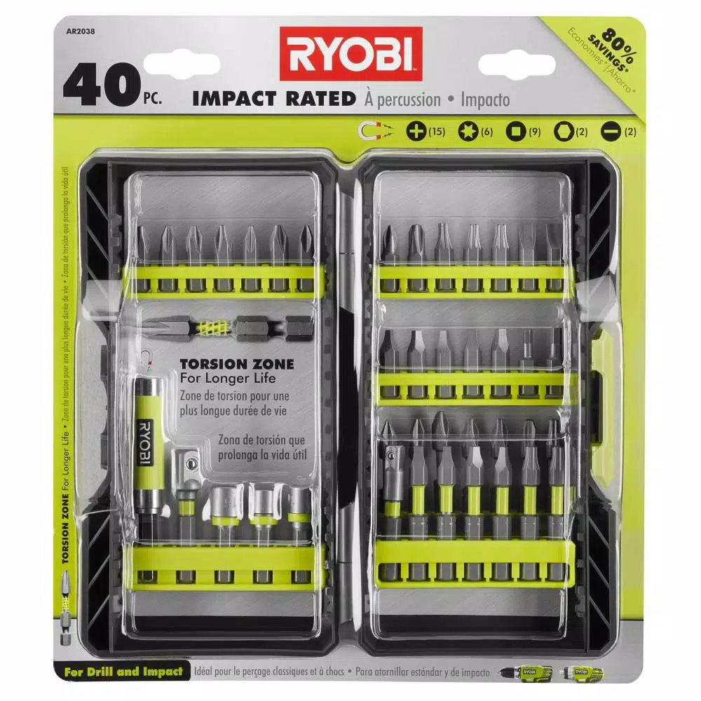 Drill Bits RYOBI Impact Rated Driving Kit (40-Piece) And Titanium Drill Bit Kit (22-Piece) 6 Drill Bits RYOBI Impact Rated Driving Kit (40-Piece) And Titanium Drill Bit Kit (22-Piece) - Image 4