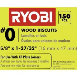 Woodworking Tool Accessories RYOBI #00 FSC Wood Biscuits (150-Piece) -Deals Power Tool Accessories Store ryobi wood biscuits a05wb01 1f 1000