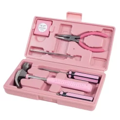 Hand Tool Sets Stalwart 9-Piece Pink Home Hand Tools, Tool Set