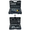Hand Tool Sets Stanley 1/4 In. & 3/8 In. Drive Full Polish Chrome SAE & Metric Mechanic Tool Set (97-Piece) W/ Bonus Mechanic Tool Set (68pc)
