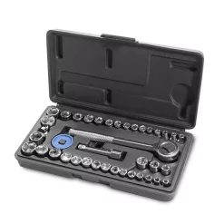 Hand Tool Sets Stark 1/4 In. And 3/8 In. Drive Duo Combination SAE/Metric Impact Socket Set (40-Pieces)