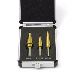 Drill Bits Stark Total 28 Sizes Titanium Heavy-Impact HSS Step Drill Bit Set (3-Piece) -Deals Power Tool Accessories Store stark step drill bits 31009 h 44 1000