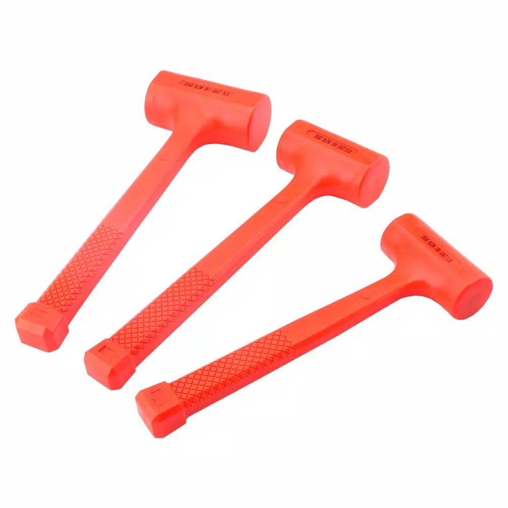 Hammers Steel Core 1 Lb., 2 Lbs., 3 Lbs. 3-Piece Dead Blow Hammer Set In Neon Orange 3 Hammers Steel Core 1 Lb., 2 Lbs., 3 Lbs. 3-Piece Dead Blow Hammer Set In Neon Orange