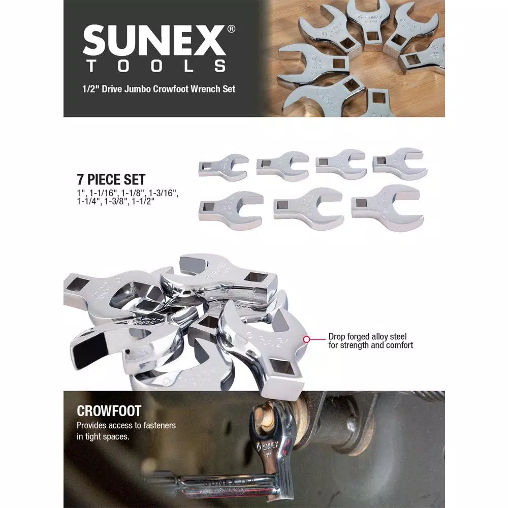 Wrenches SUNEX TOOLS Crowfoot Wrench Set 7 Wrenches SUNEX TOOLS Crowfoot Wrench Set - Image 5