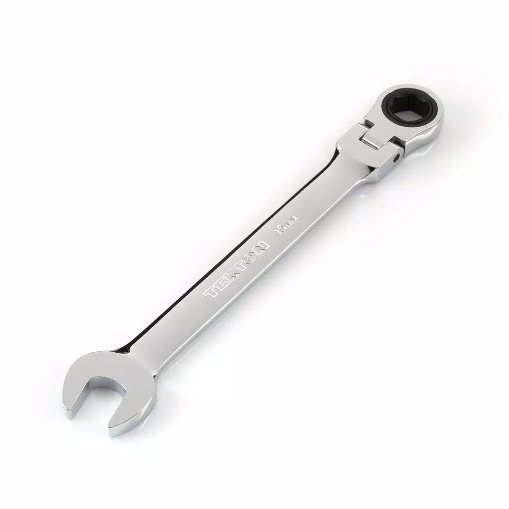 Wrenches TEKTON 15 Mm Flex-Head Ratcheting Combination Wrench 3 Wrenches TEKTON 15 Mm Flex-Head Ratcheting Combination Wrench