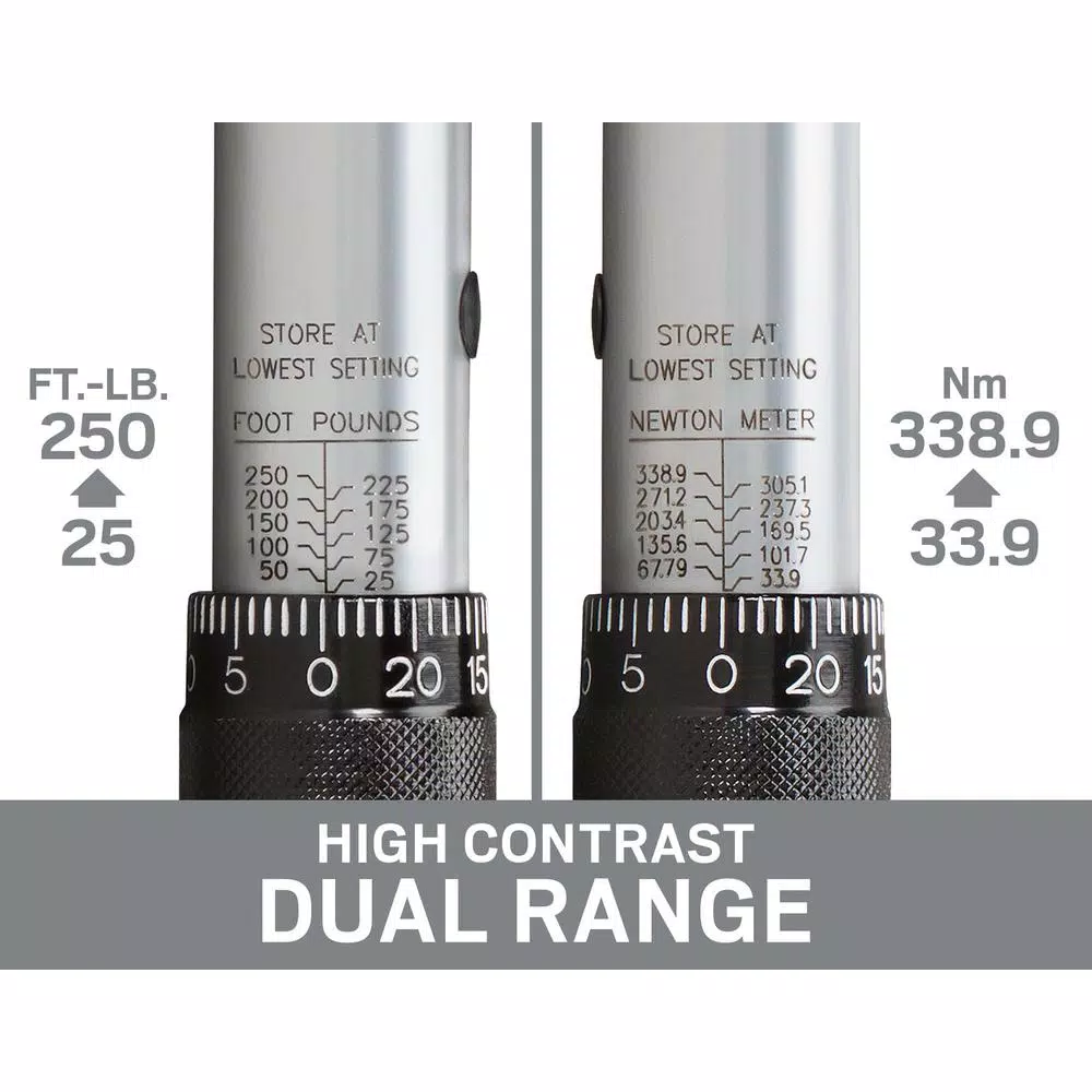 Wrenches TEKTON 1/2 In. Drive Click Torque Wrench (25-250 Ft./lb.) 7 Wrenches TEKTON 1/2 In. Drive Click Torque Wrench (25-250 Ft./lb.) - Image 5