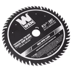 Saw Blades WEN 6.5 In. 56-Tooth Carbide-Tipped Thin-Kerf Professional ATAFR Track Saw Blade With PTFE Coating 7 Saw Blades WEN 6.5 In. 56-Tooth Carbide-Tipped Thin-Kerf Professional ATAFR Track Saw Blade With PTFE Coating -Deals Power Tool Accessories Store wen circular saw blades bl6556 c3 1000
