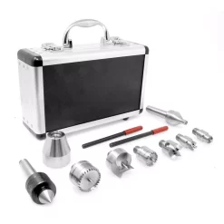 Woodworking Tool Accessories WEN MT2 Wood Lathe Drive And Live Center Kit With Aluminum Case (9-Piece) 9 Woodworking Tool Accessories WEN MT2 Wood Lathe Drive And Live Center Kit With Aluminum Case (9-Piece) -Deals Power Tool Accessories Store wen lathe chucks la0009 4f 1000
