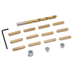 Woodworking Tool Accessories WEN 1/4 In. Wooden Doweling Kit With Drill Bit, Stop Collar And Fluted Birch Wood Dowels