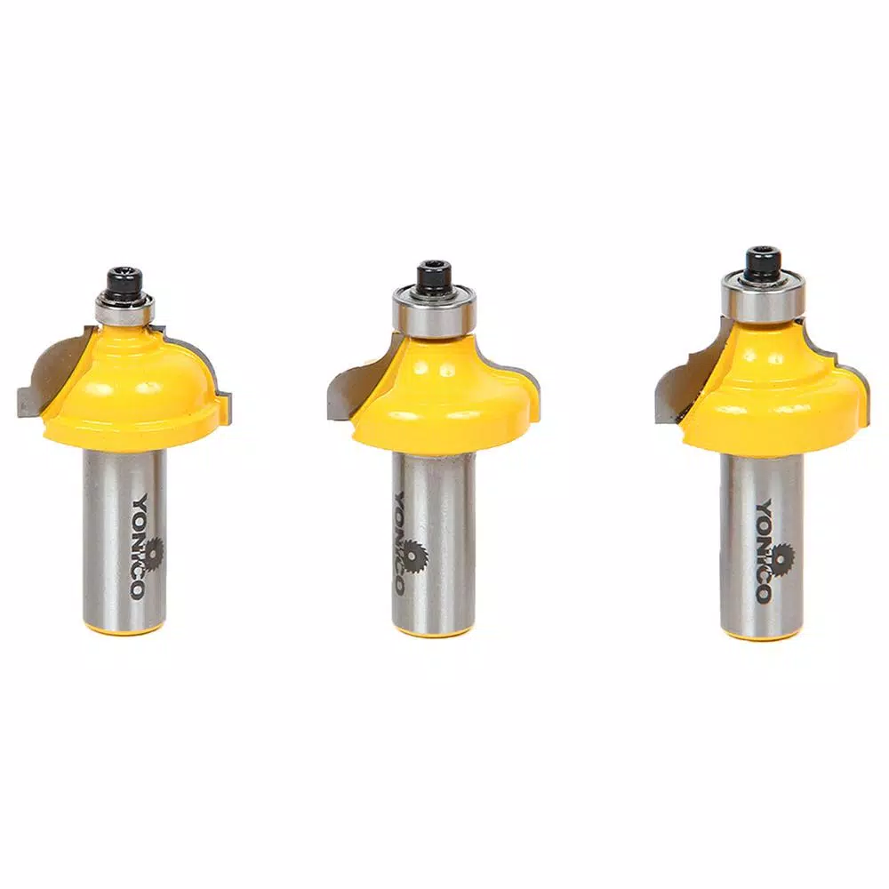 Woodworking Tool Accessories Yonico Edge Forming Medium Designer 1/2 In. Shank Carbide Tipped Router Bit Set (3-Piece) 3 Woodworking Tool Accessories Yonico Edge Forming Medium Designer 1/2 In. Shank Carbide Tipped Router Bit Set (3-Piece)