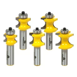 Woodworking Tool Accessories Yonico Bullnose 1/2 In. Shank Carbide Tipped Router Bit Set (5-Piece)