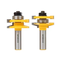 Woodworking Tool Accessories Yonico Rail And Stile Bevel 1/2 In. Shank Carbide Tipped Router Bit Set (2-Piece)